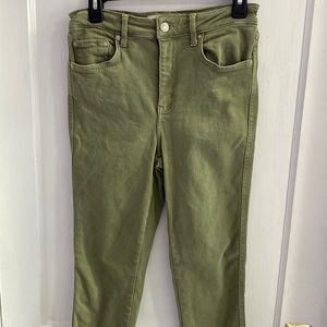 Free People jegging jeans and a nice color of green